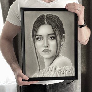 Beautiful woman custom painted using the dry brush technique